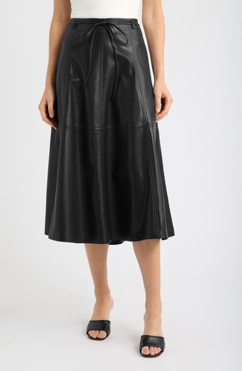 Mokpo Faux Leather Skirt