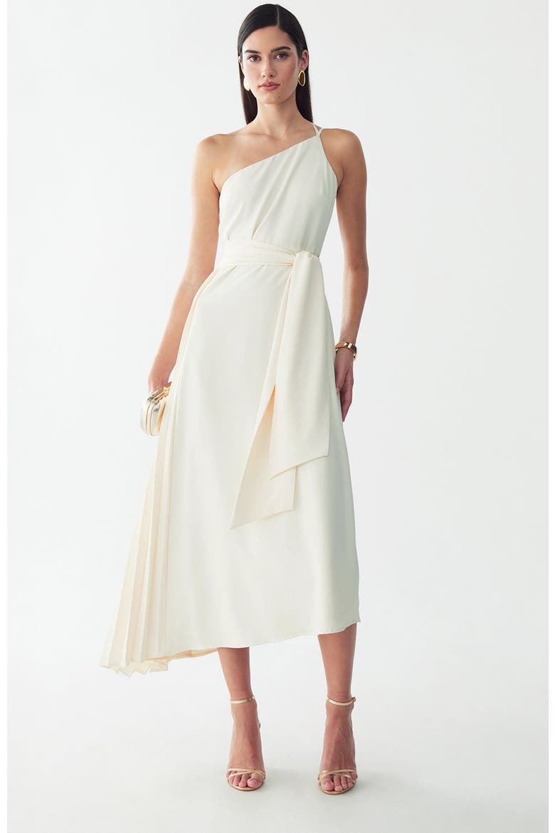 Gloss Midi Dress, Main, color, Off White