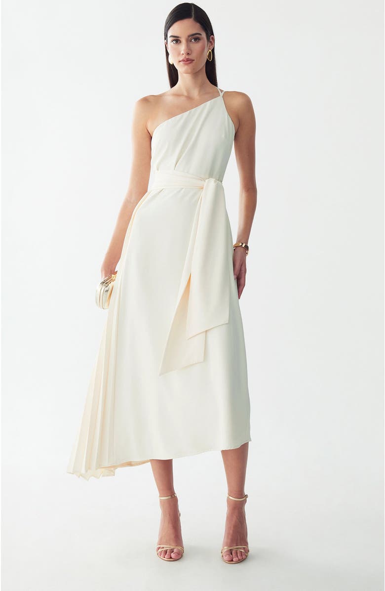 WILLA Gloss Midi Dress, Main, color, Off White