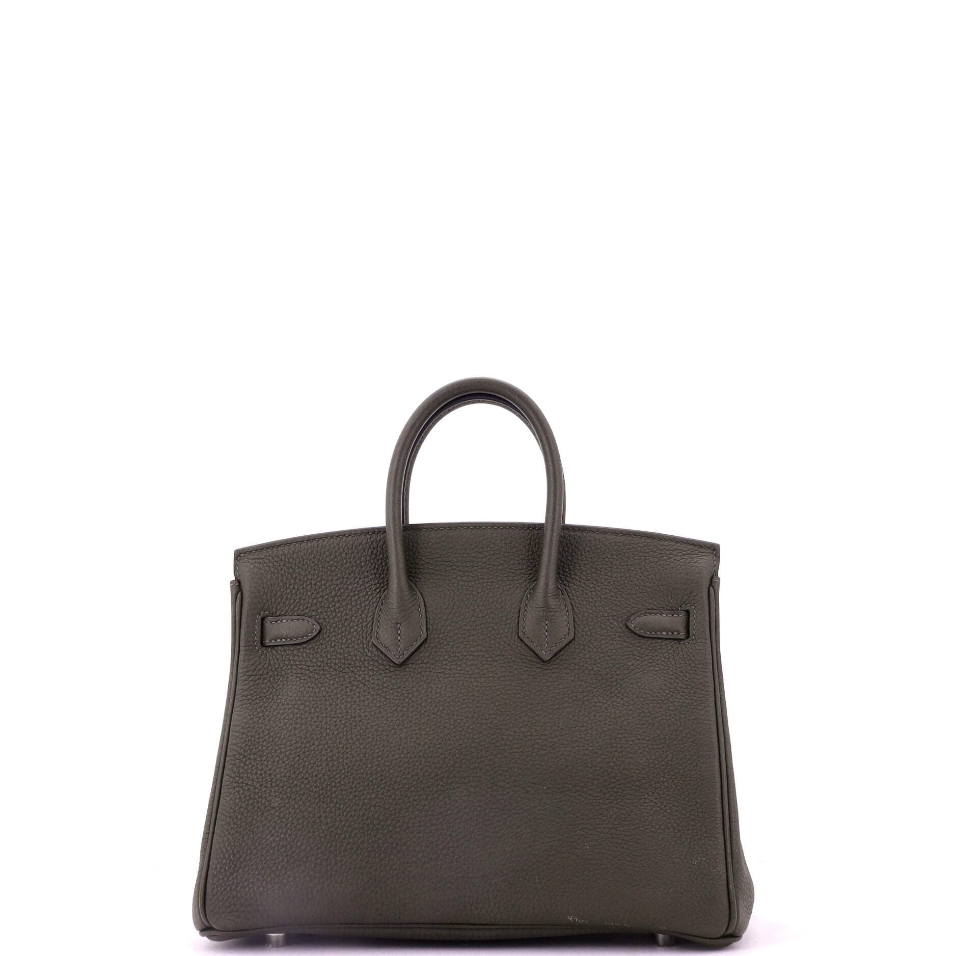 Pre-Owned Hermes Birkin Handbag Green Togo with Palladium Hardware 25, Alternate, color, 