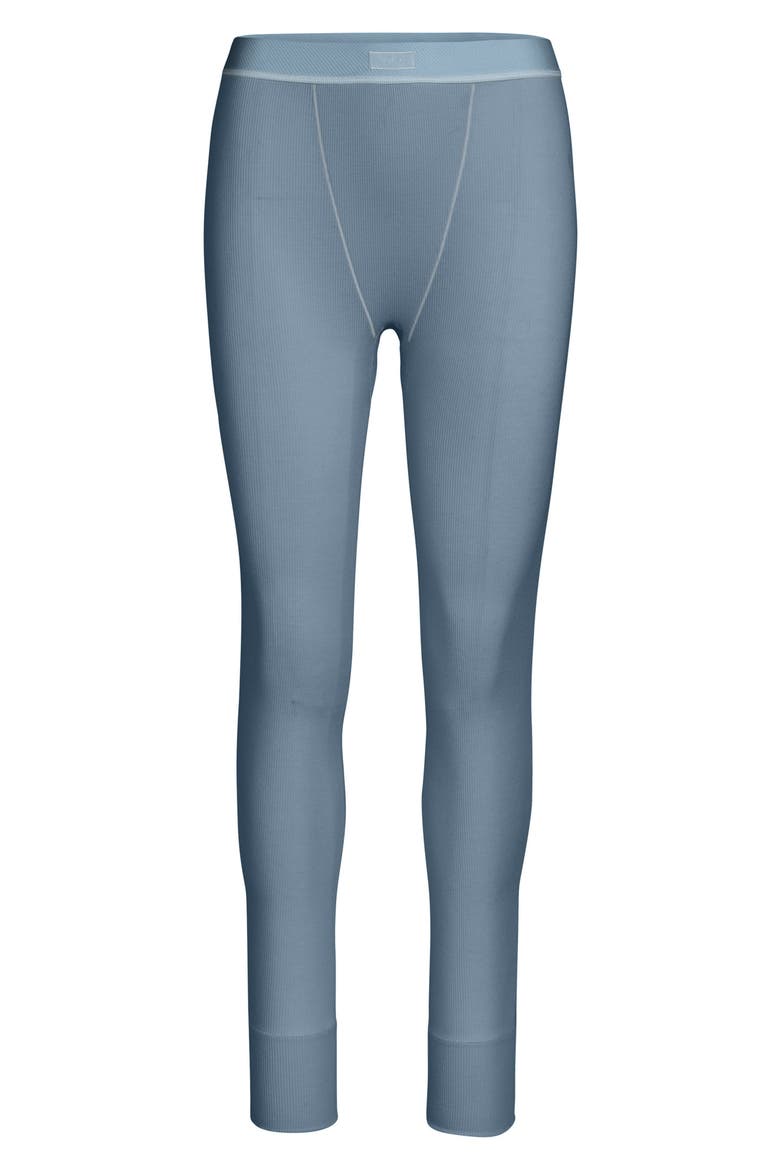 Stretch Cotton Rib Leggings, Alternate, color, KYANITE