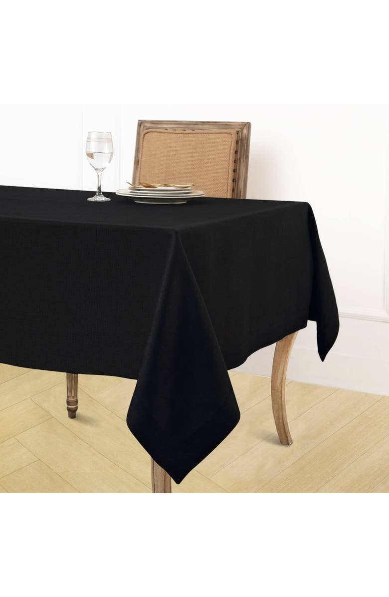 Solino Home Linen Tablecloth - Fete, Main, color, Black