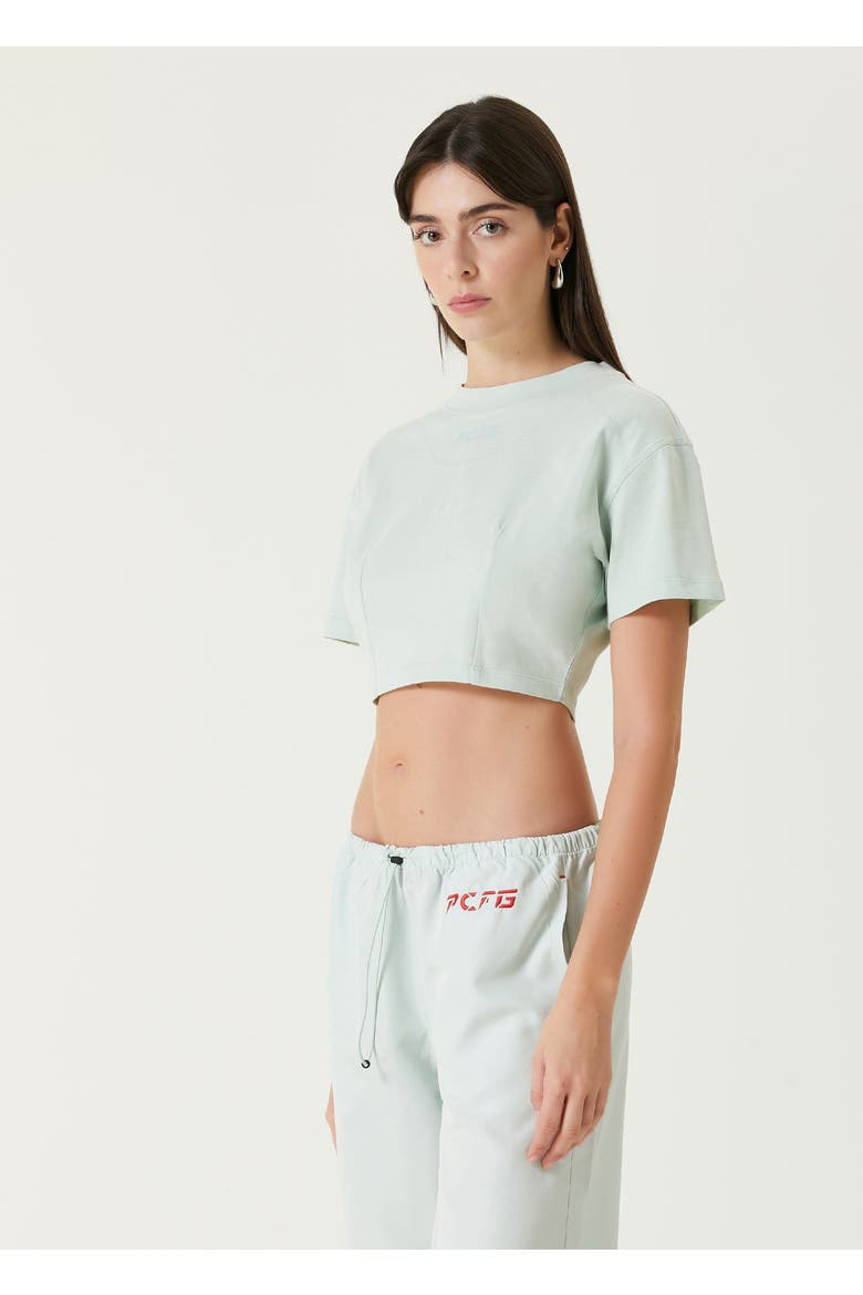 Pure Cotton Free Heaven Crop Tshirt, Alternate, color, green surf spray