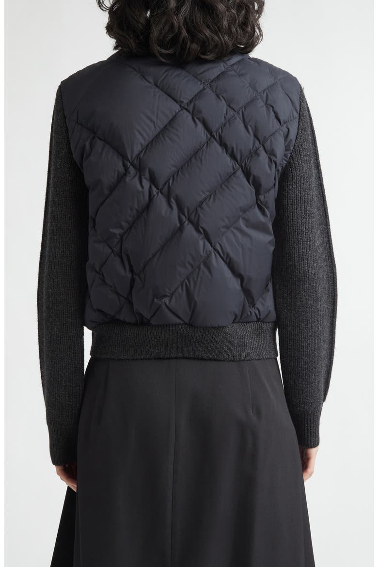 Check Stitch Mixed Media Jacket, Alternate, color, BLACK
