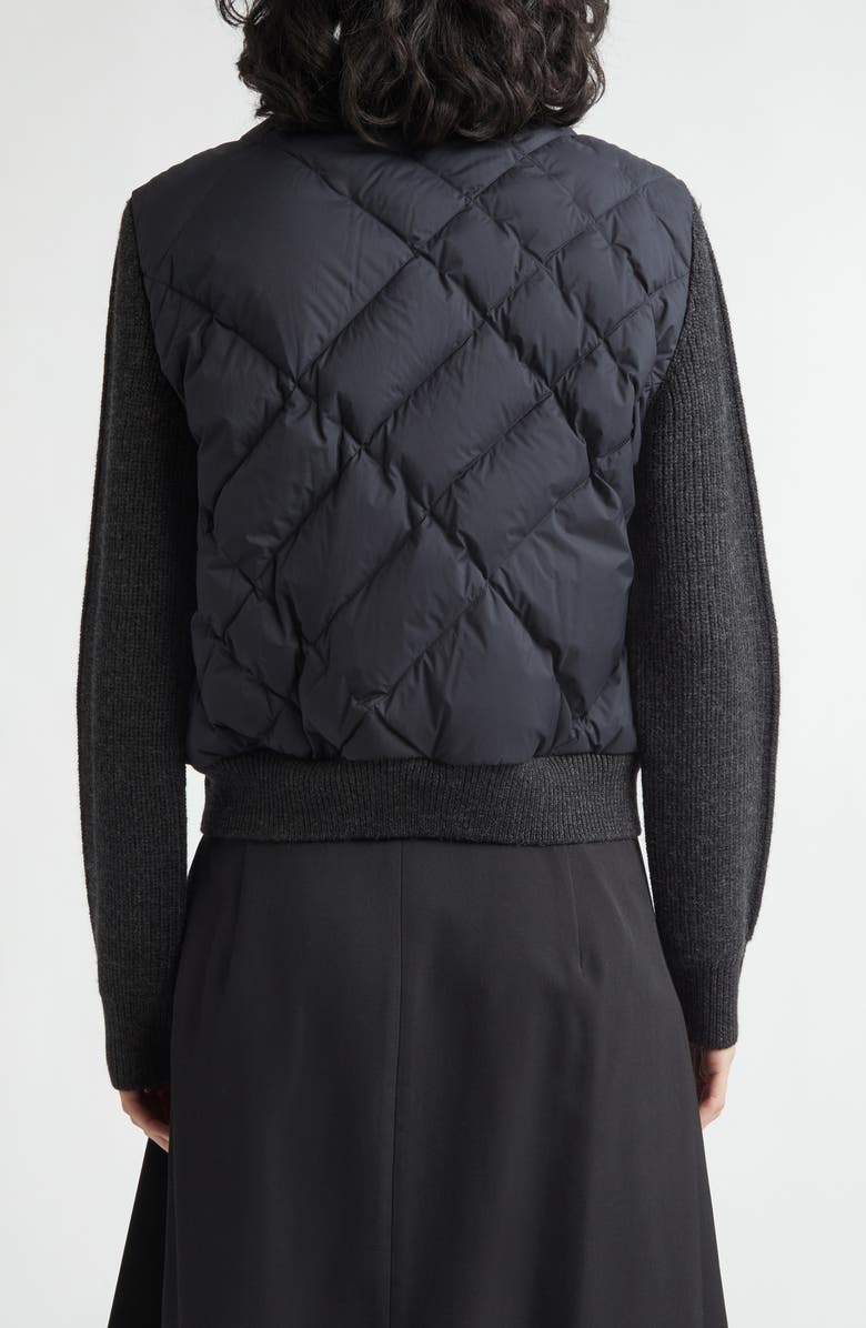 Burberry Check Stitch Mixed Media Jacket, Alternate, color, Black