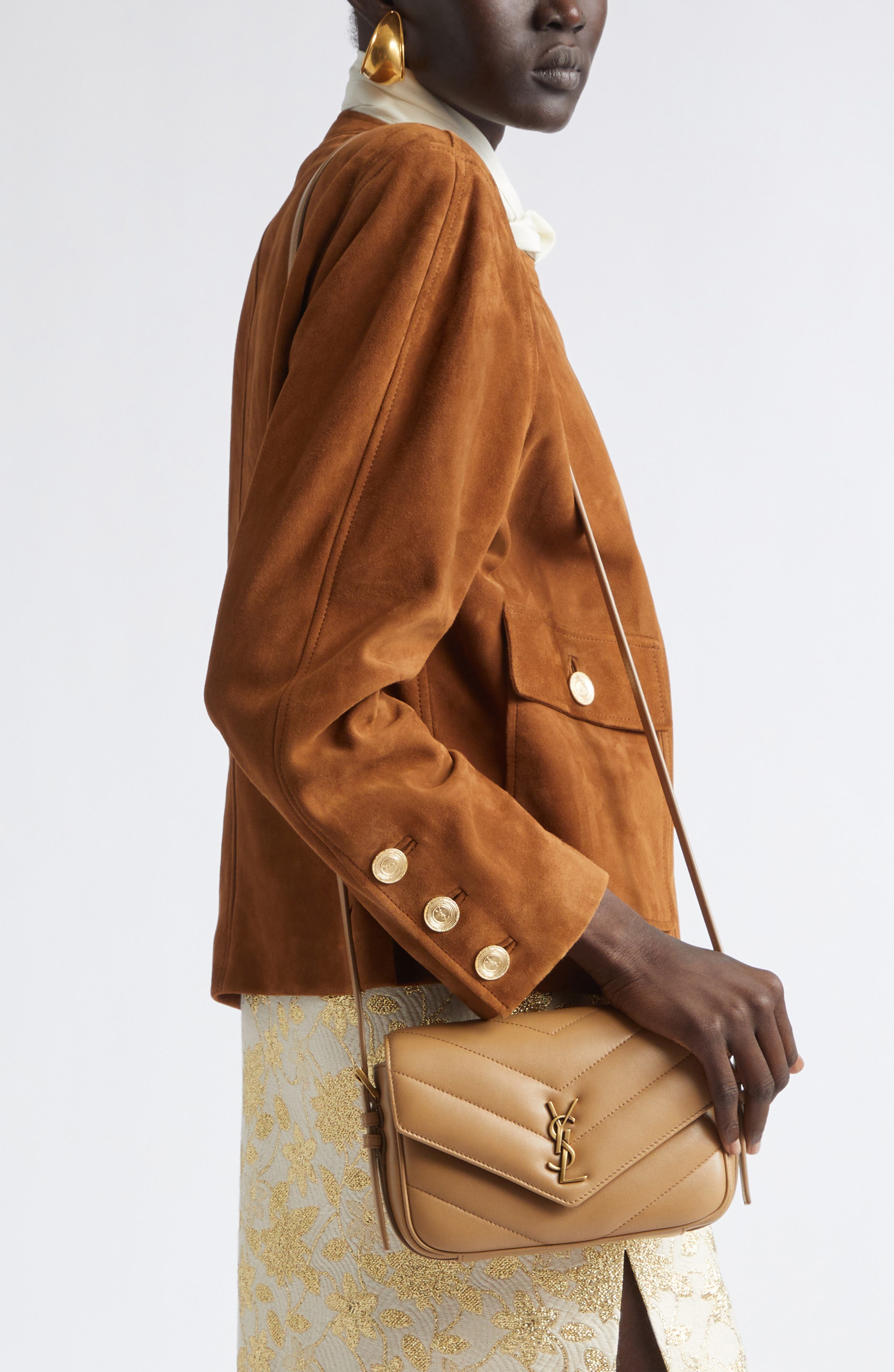 Toy Loulou Quilted Leather Shoulder Bag, Alternate, color, NATURAL TAN