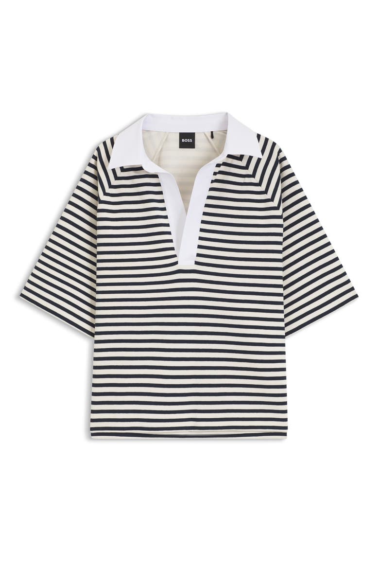 Essipa Stripe Polo Top, Alternate, color, SKY CAPTAIN STRIPE