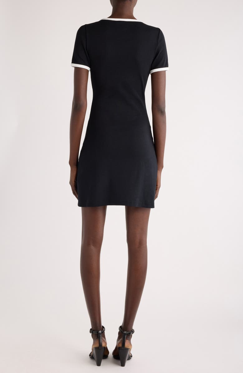 Courrèges Holistic Contrast Cotton Jersey Rib T-Shirt Minidress, Alternate, color, 