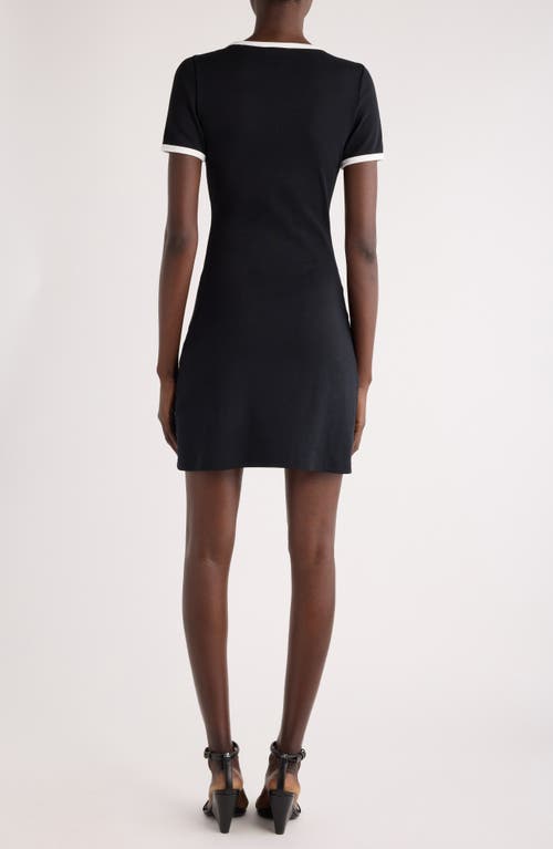Courrèges Signature Contrast T-shirt In Black/heritage White
