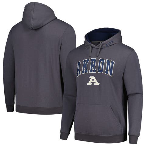 Men's Colosseum Charcoal Akron Zips Arch and Logo Pullover Hoodie