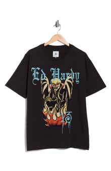 Rhinestone Firelord Skull Graphic T-Shirt