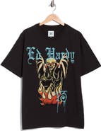 Ed Hardy Rhinestone Firelord Skull Graphic T-Shirt