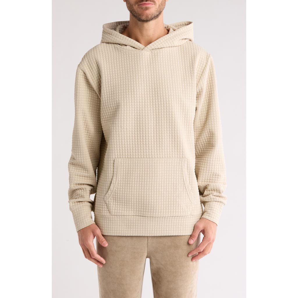 Fleece Factory Cube Quilted Hoodie In Ivory