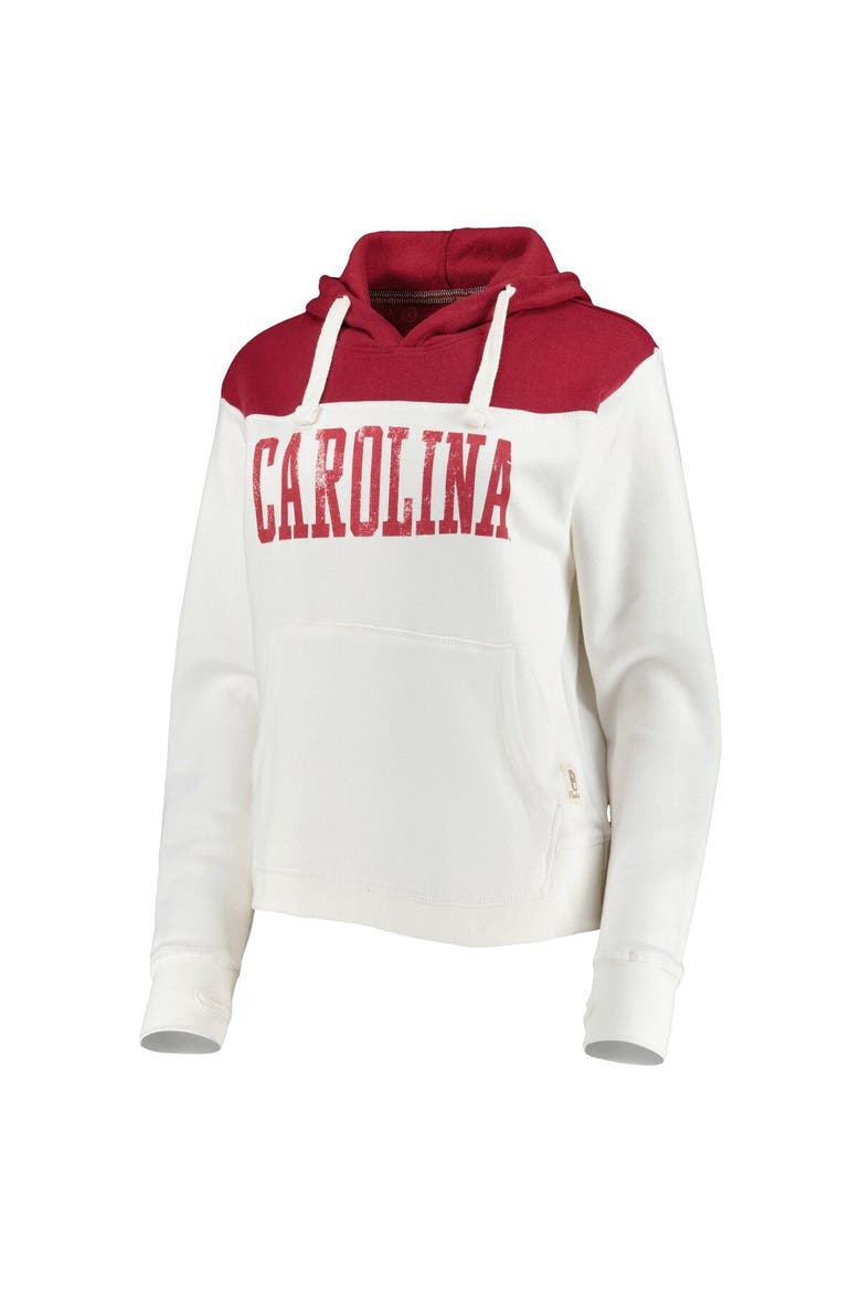 Women's Pressbox White/Garnet South Carolina Gamecocks Chicago 2-Hit Yoke Pullover Hoodie, Alternate, color, White