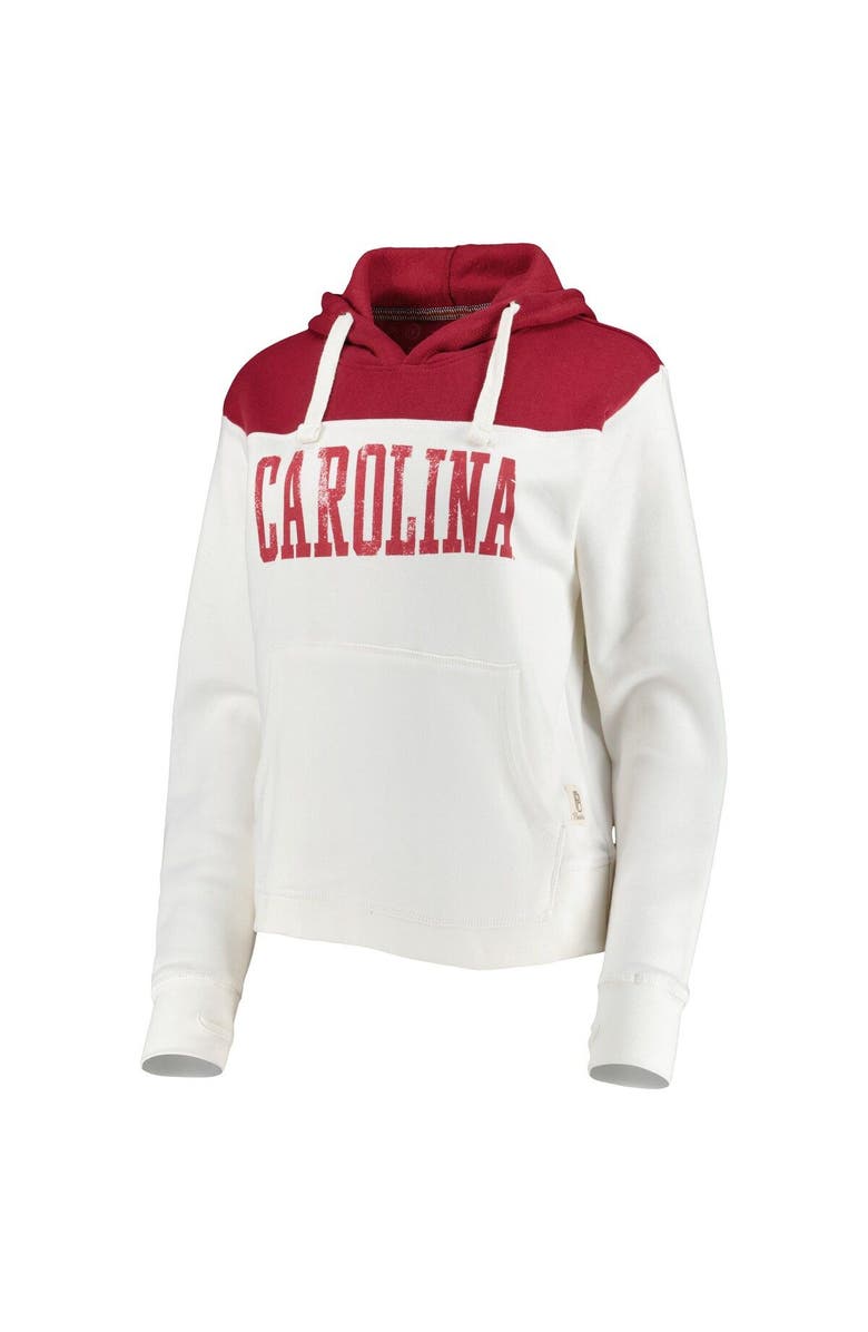 PRESSBOX Women's Pressbox White/Garnet South Carolina Gamecocks Chicago 2-Hit Yoke Pullover Hoodie, Alternate, color,