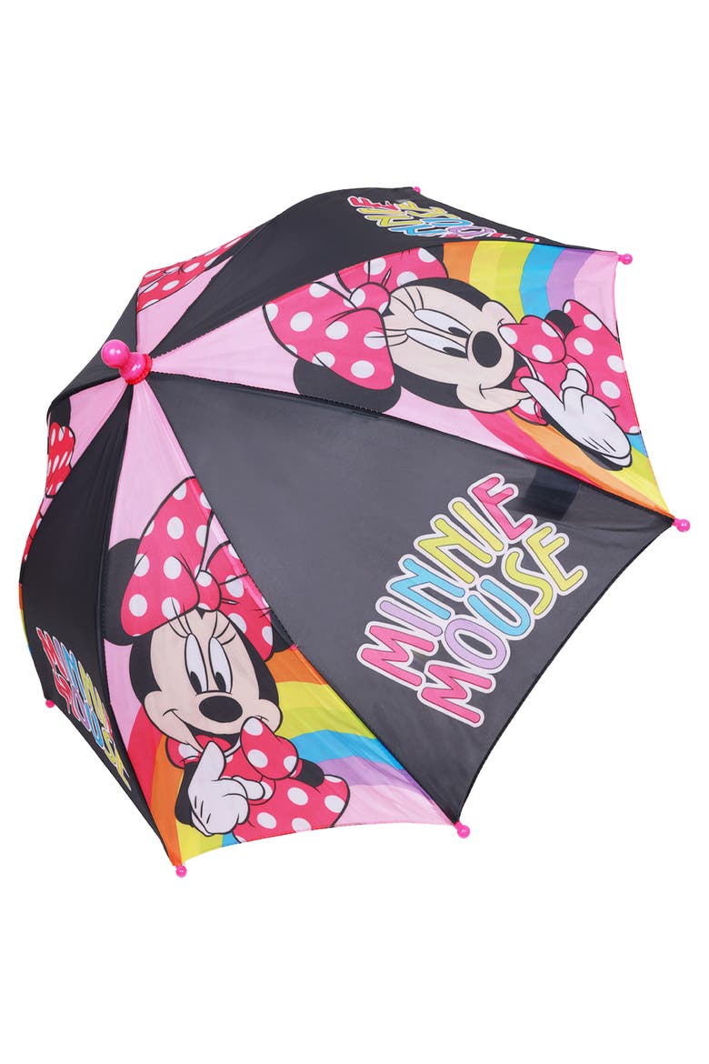 Minnie Mouse Rainbow Kids Umbrella, Alternate, color, BLACK