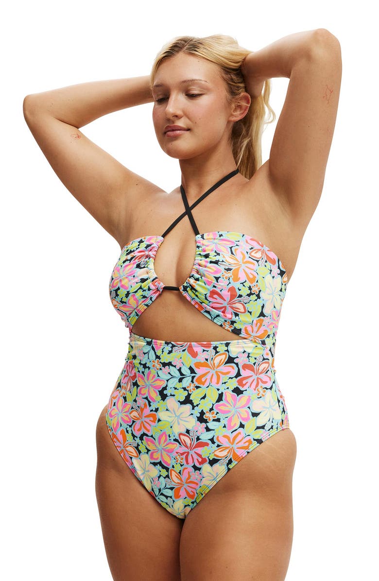 COTTON ON BODY Women's Gathered Halter One Piece Brazilian, Main, color, 