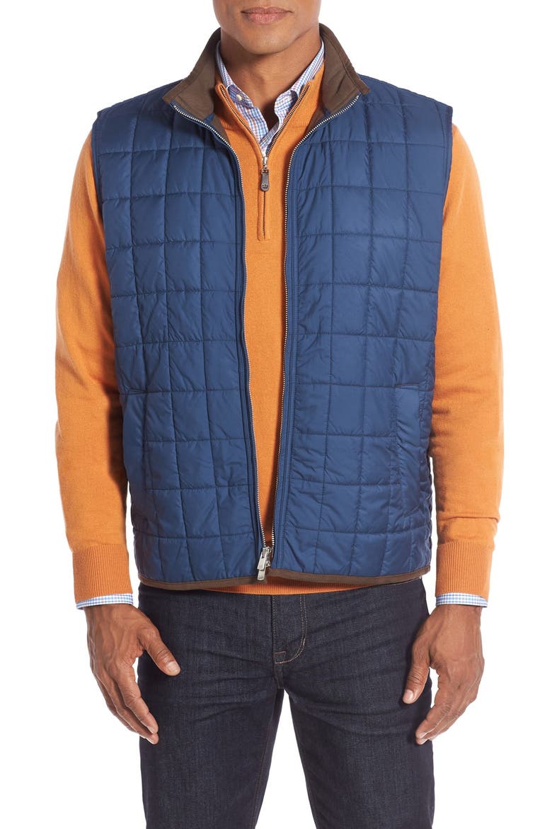 'Seneca' Water Resistant Quilted Vest, Main, color, MIDNIGHT