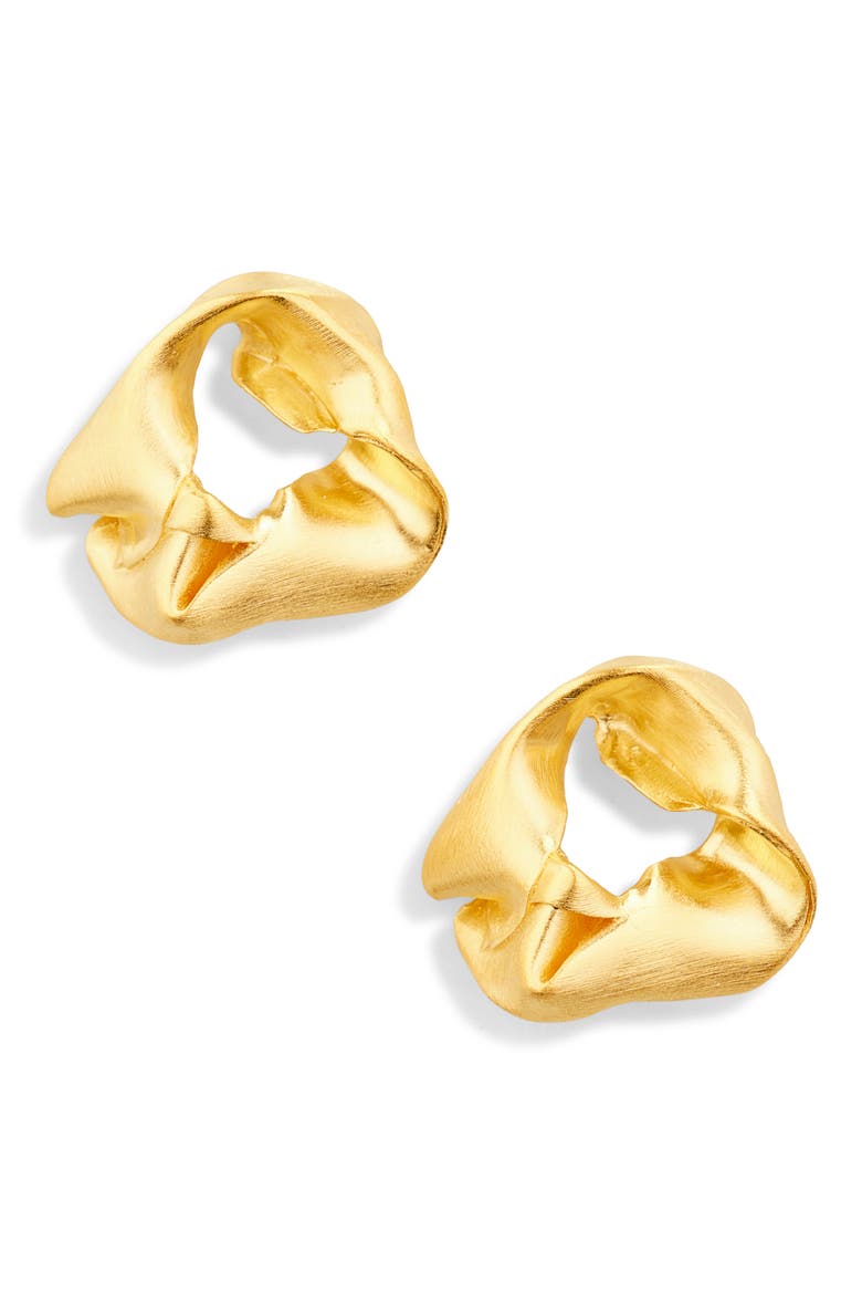 Notso Big Crunch Earrings, Main, color, 18CT GOLD PLATED