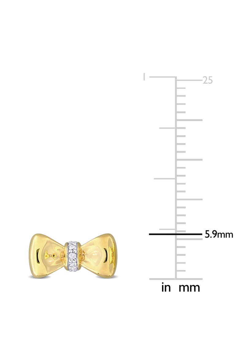 Diamond Accent Bow Tie Earrings 10k, Alternate, color, Yellow Gold