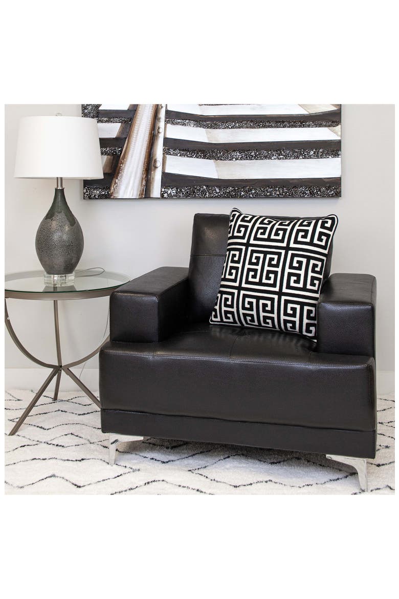 Adora Square Throw Pillow, Alternate, color, BLACK