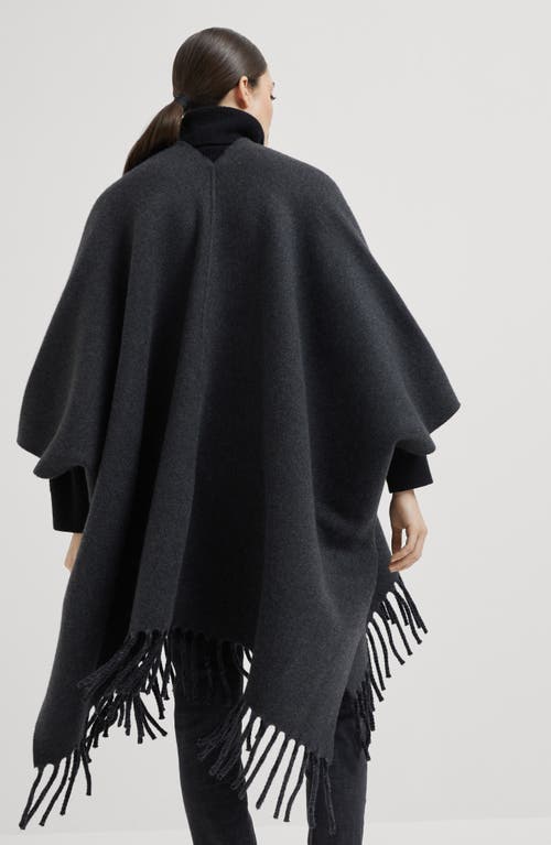 Brunello Cucinelli Wool And Cashmere Poncho In Anthracite