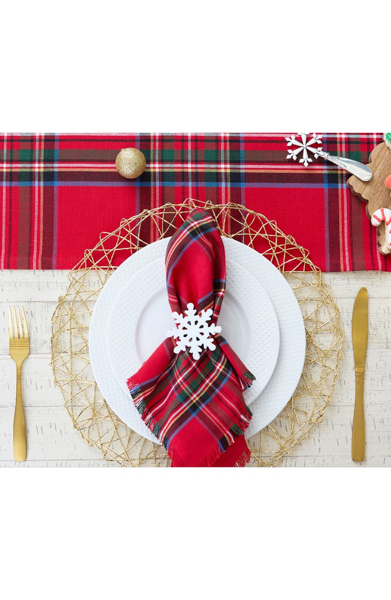 Design Imports Snowflake Set of 4 Napkin Rings, Alternate, color, White Snowflake