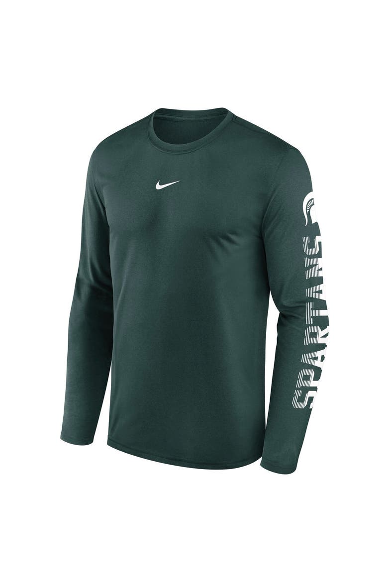 Men's Nike  Green Michigan State Spartans Primetime Logo Sleeve Legend Dri-FIT Long Sleeve T-Shirt, Alternate, color, Green