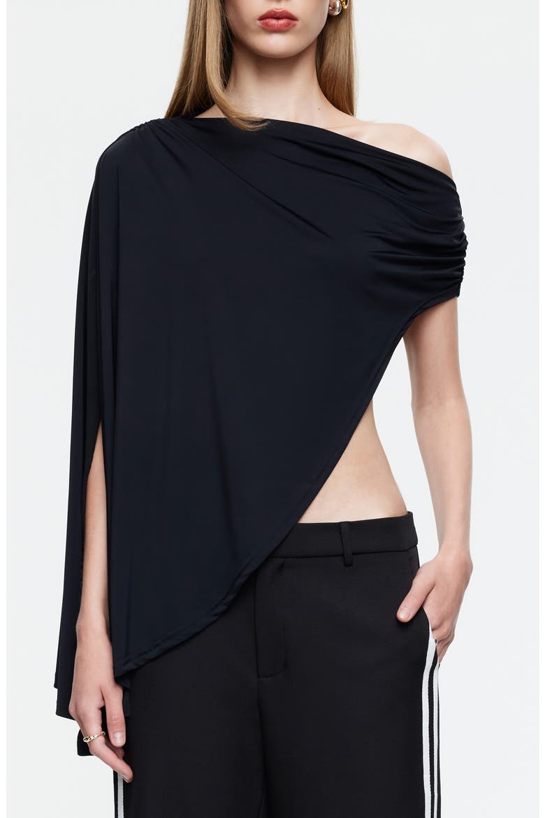 Reborn Asymmetric Poncho, Main, color, NOIR