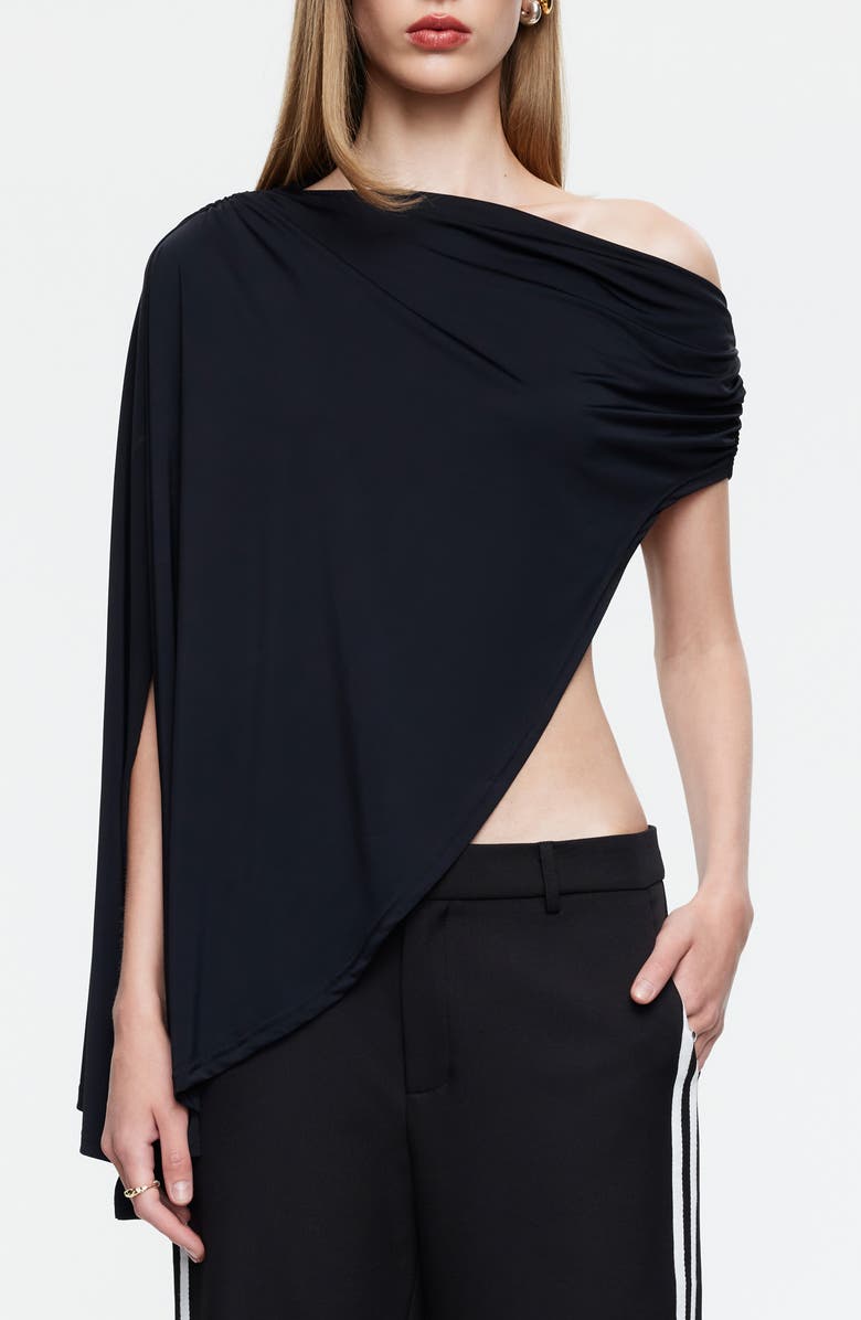 LIONESS Reborn Asymmetric Poncho, Main, color, Noir