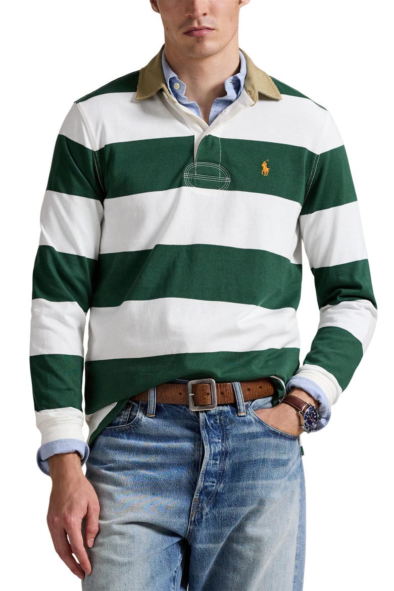 Classic Fit Khaki Collar Rugby Shirt (Men) | Nordstrom