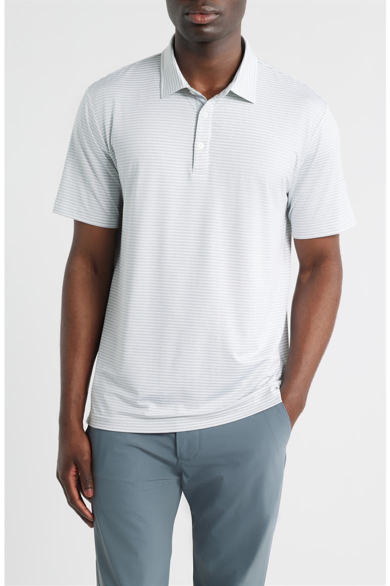 Smith Stripe Performance Golf Polo, Main, color, GLACIER WHITE
