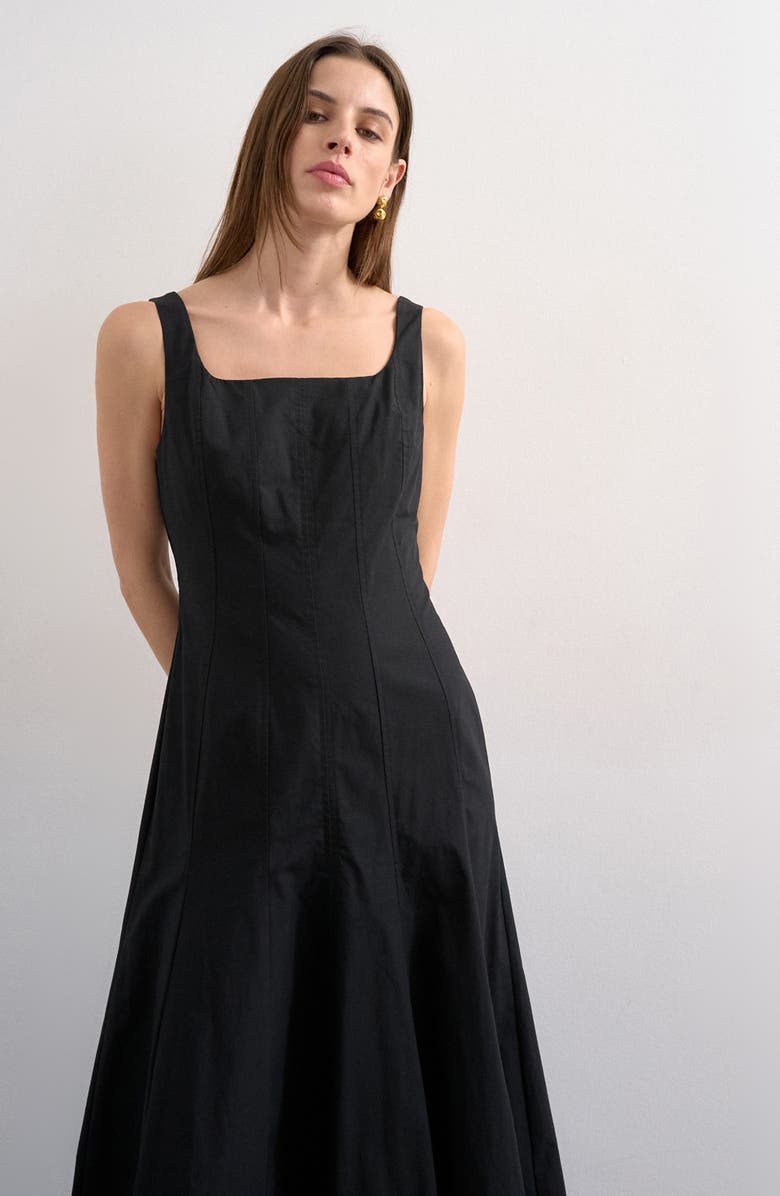 Topshop Drop Hem Cotton Maxi Sundress, Alternate, color, 