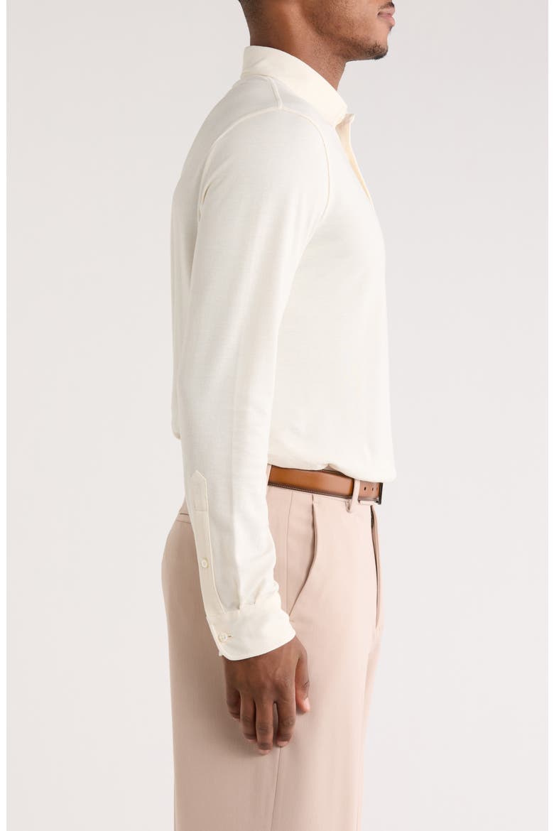 Long Sleeve Cotton & Cashmere Polo, Alternate, color, CLASSIC CREAM