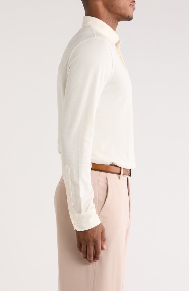 Ralph Lauren Purple Label Long Sleeve Cotton & Cashmere Polo, Alternate, color, Classic Cream