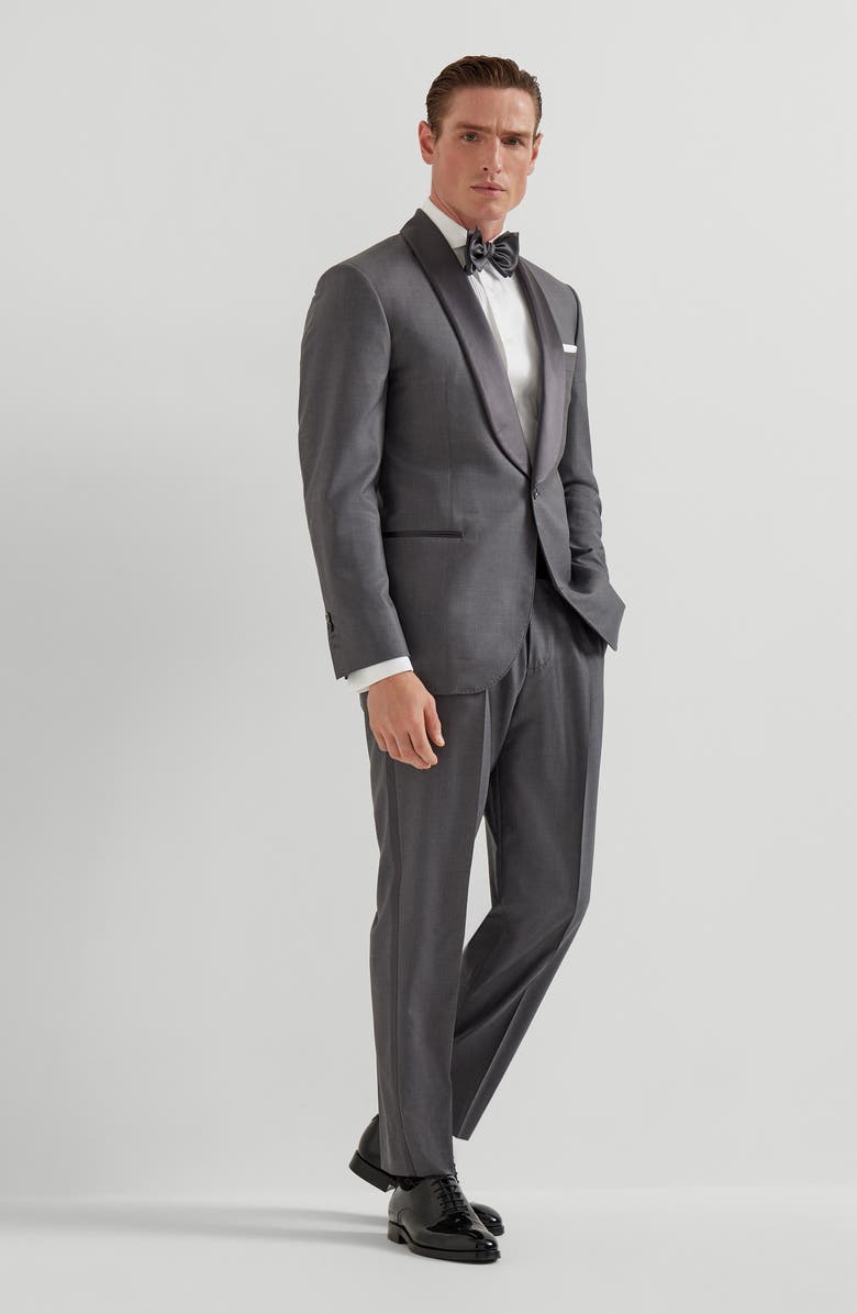 Brunello Cucinelli Tuxedo with shawl lapel, Alternate, color, Grey