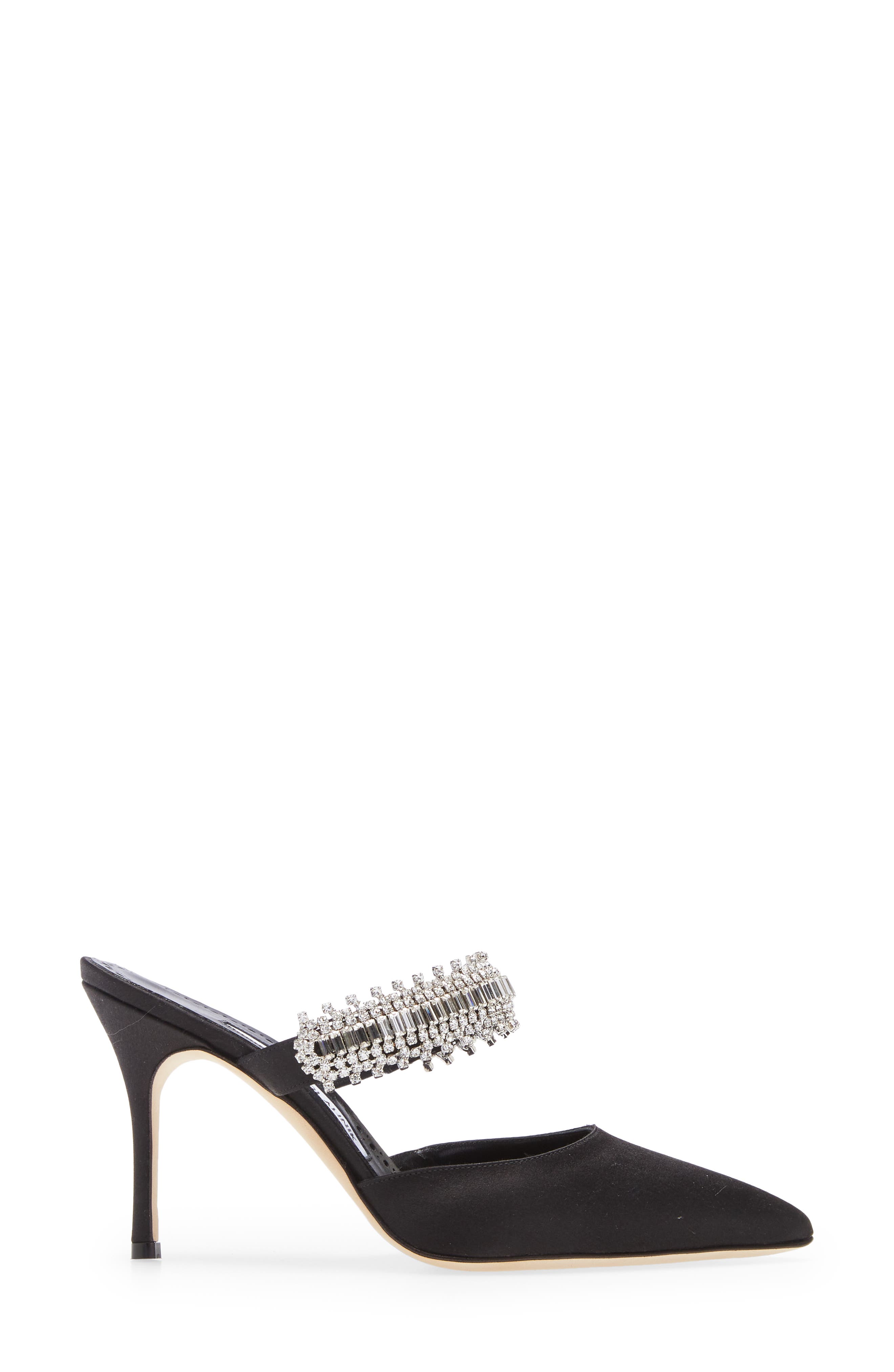 Manolo Blahnik Lutara Crystal Strap Pointed Toe Mule, Alternate, color, 