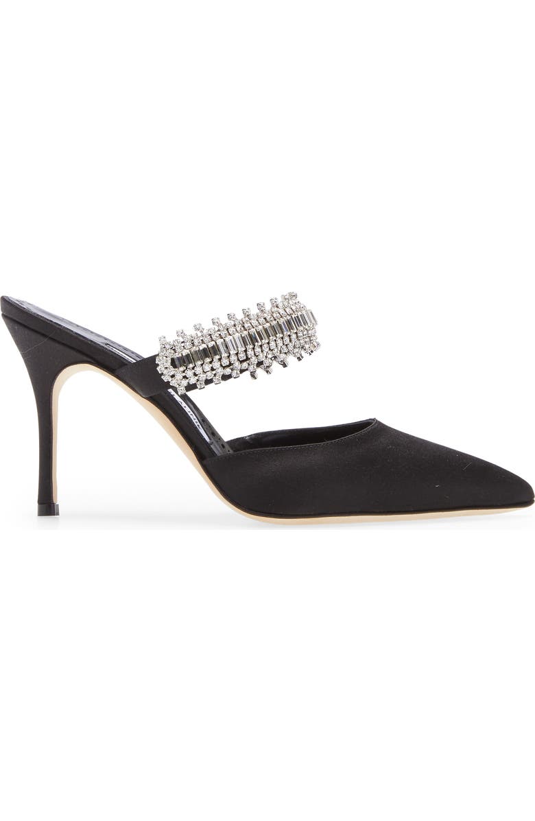 Manolo Blahnik Lutara Crystal Strap Pointed Toe Mule, Alternate, color,