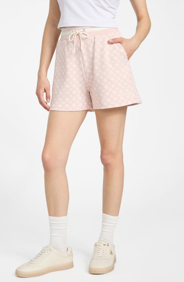 GUESS Aggie Tie Waist Shorts, Main, color, Pink