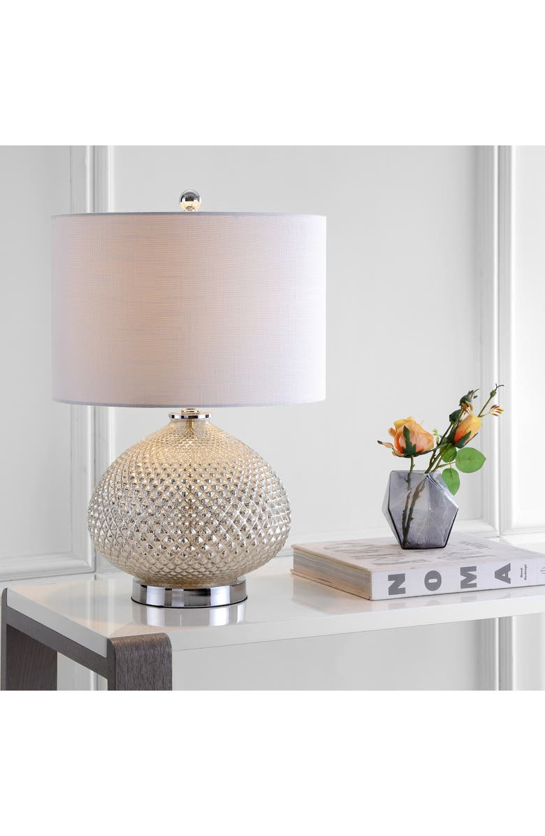 JONATHAN Y Ames LED Glass Table Lamp, Alternate, color, Mercury Silver