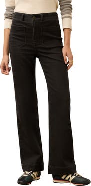 Faherty Patch Pocket High Waist Wide Leg Stretch Terry Pants