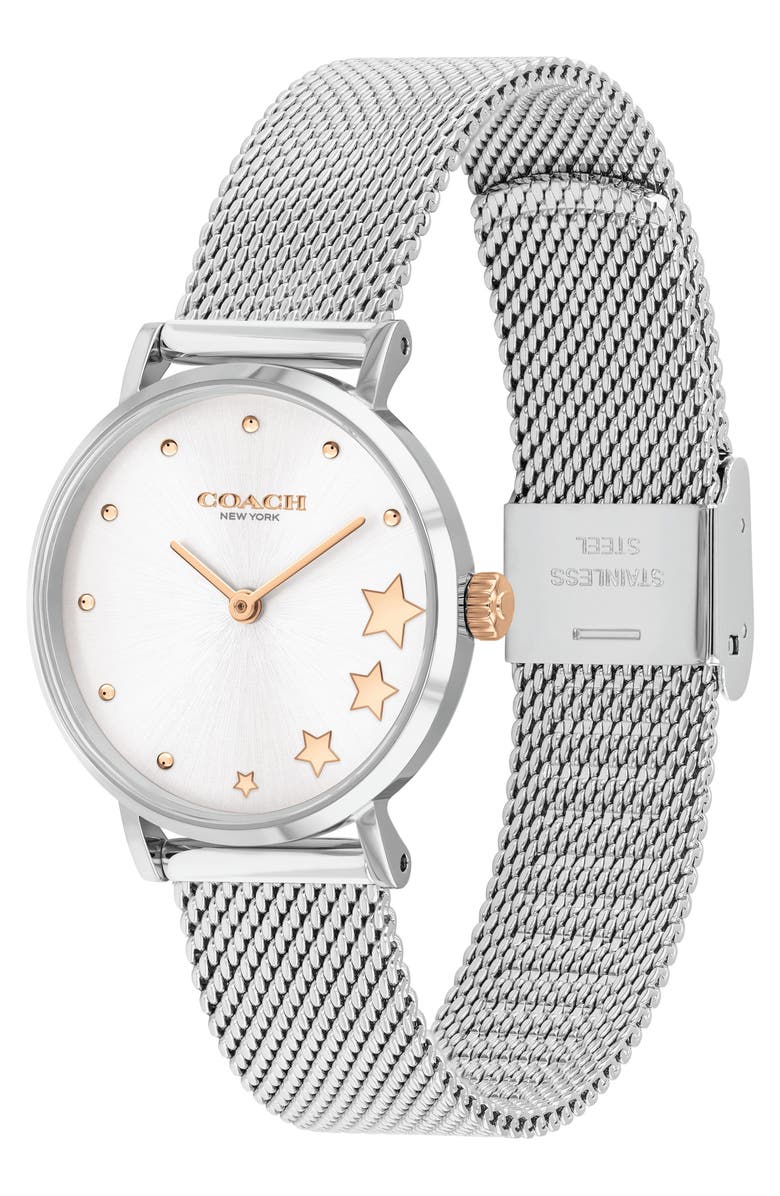 COACH Perry Mesh Bracelet Watch, 32mm, Alternate, color, Silver