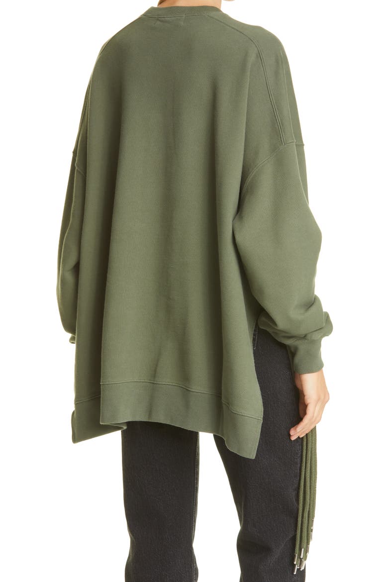 Multicord Logo Cotton Sweatshirt, Alternate, color, GREEN MILITA