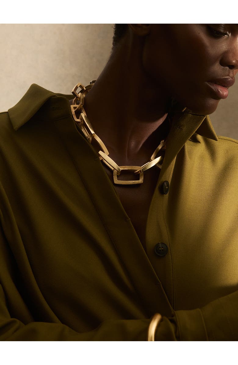 Reiss Gloria Graphic Necklace, Alternate, color, Gold / Silver Tone