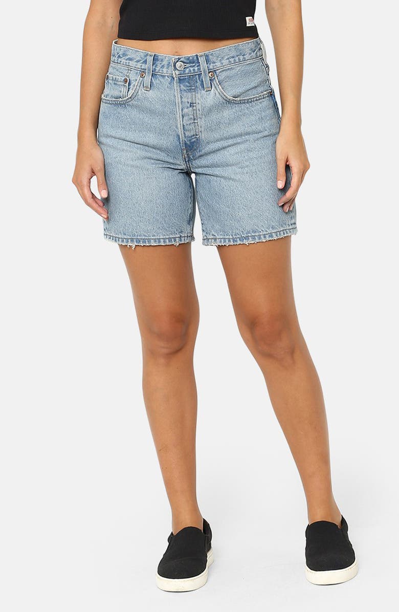 Levi's<sup>®</sup> 501<sup>®</sup> Mid Thigh Denim Shorts, Main, color,