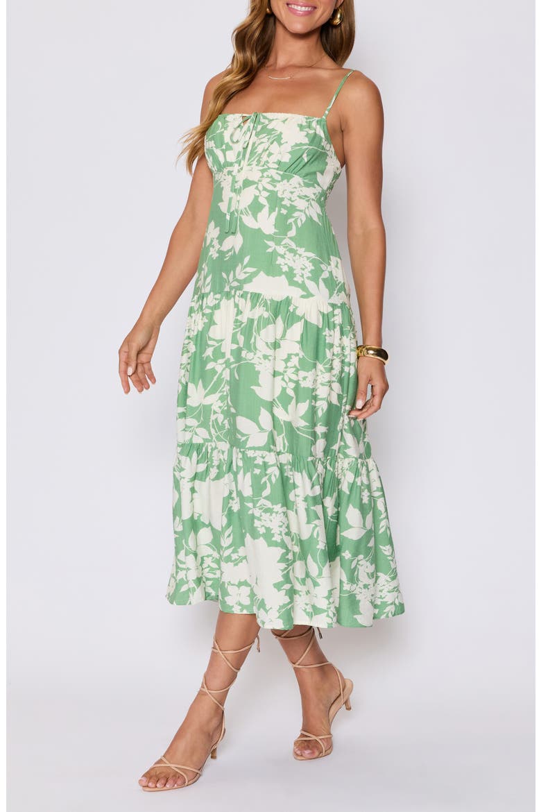 Abigail Floral Sundress (Nordstrom Exclusive), Alternate, color, GREEN/ CREAM