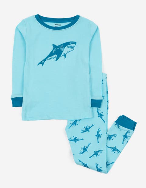 Two-Piece Printed Cotton Pajamas, Stripes, Animals & Characters (Baby)