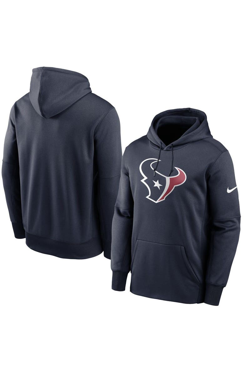 Nike Men's Nike Navy Houston Texans Fan Gear Primary Logo Therma Performance Pullover Hoodie, Main, color, Navy