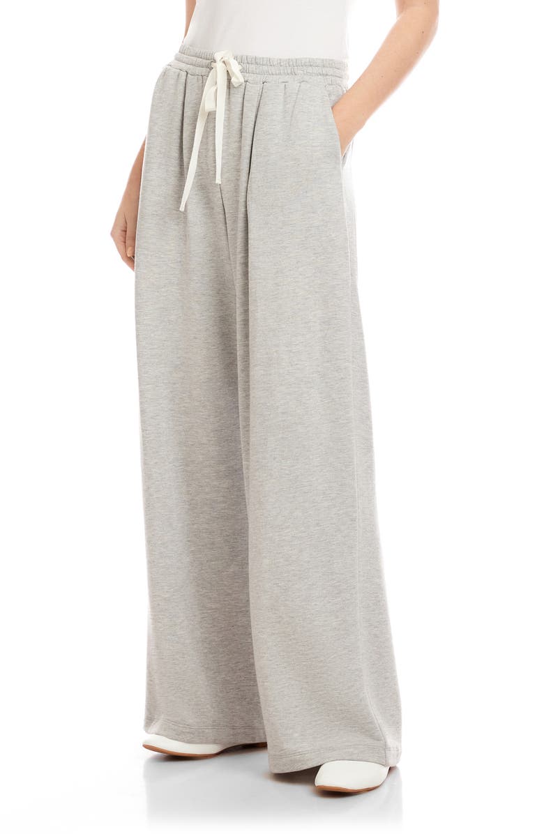FIFTEEN TWENTY Lani Drawstring Wide Leg Pants, Main, color, Light Heather Grey