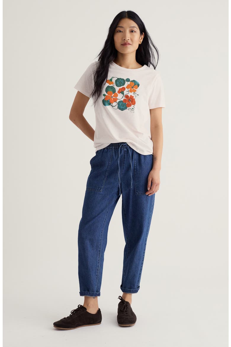 Organic Cotton Printing Ink T-Shirt, Alternate, color, NASTURTIUM PAINTING CHALK